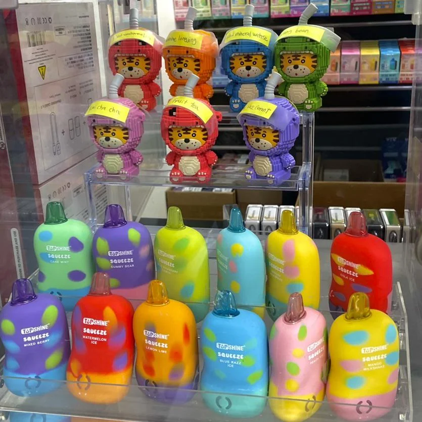 Disposable vapes displayed in different colours